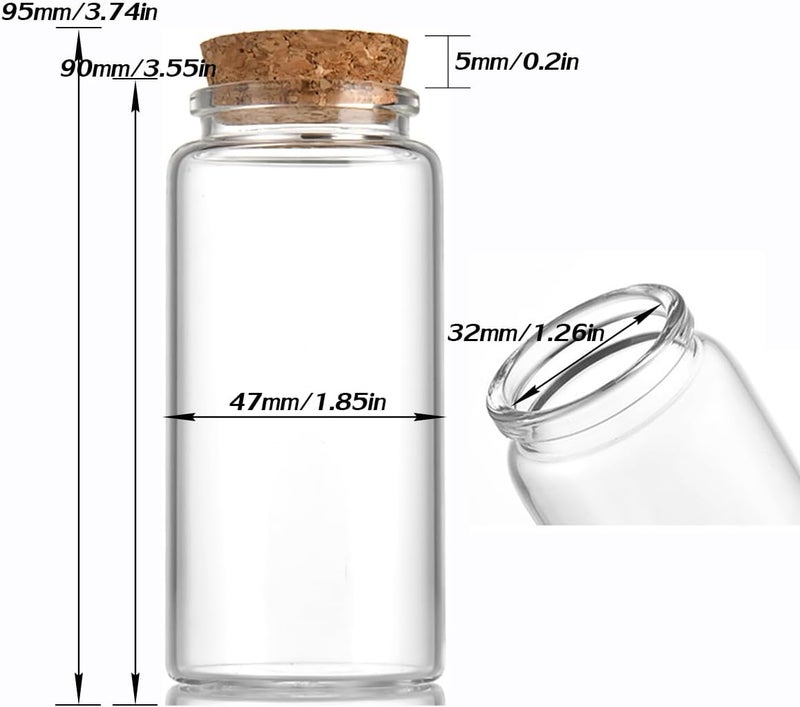 EWEIGEER 4 pcs 120ml Small Glass Jars with Cork Lids,Halloween Rainbow Candy Glass Bottles,Vials Jars,Cute Storage Jar,Wishing Bottle 47x90mm(1.85x3.55inch) - Image 2